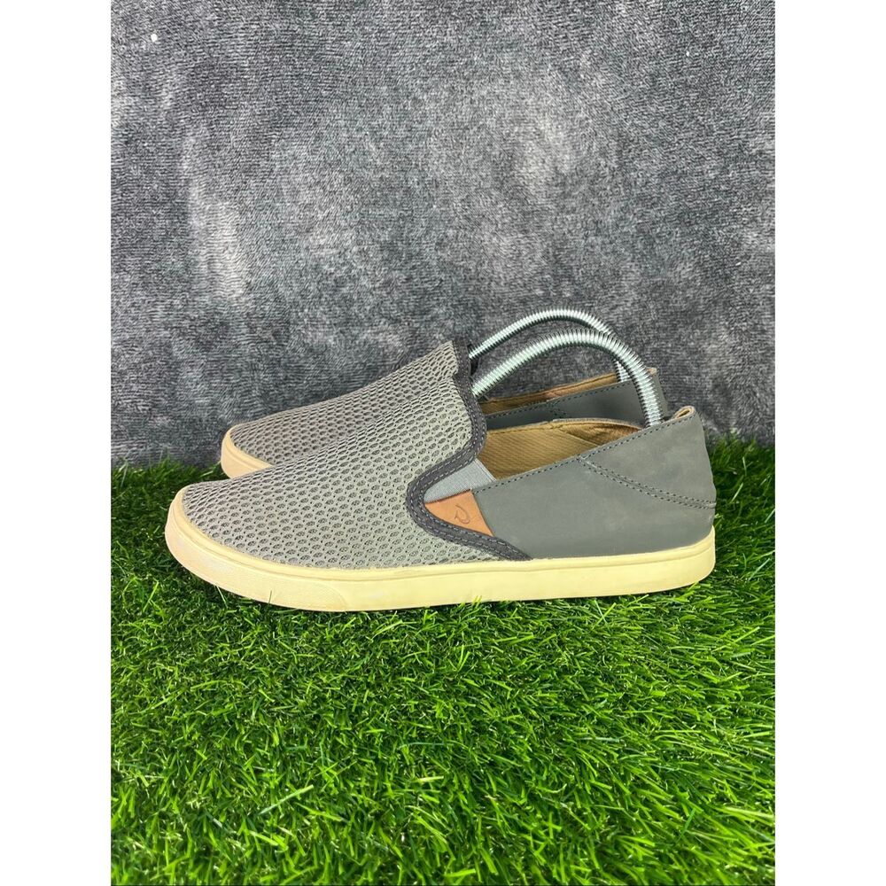 Olukai Pehuea Slip On Loafers Sneakers Shoe Women's 9.5 Gray Fabric